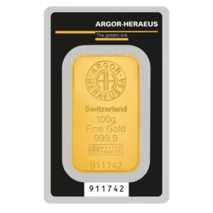 Sztabka złota Argor-Heraeus 100 gramów