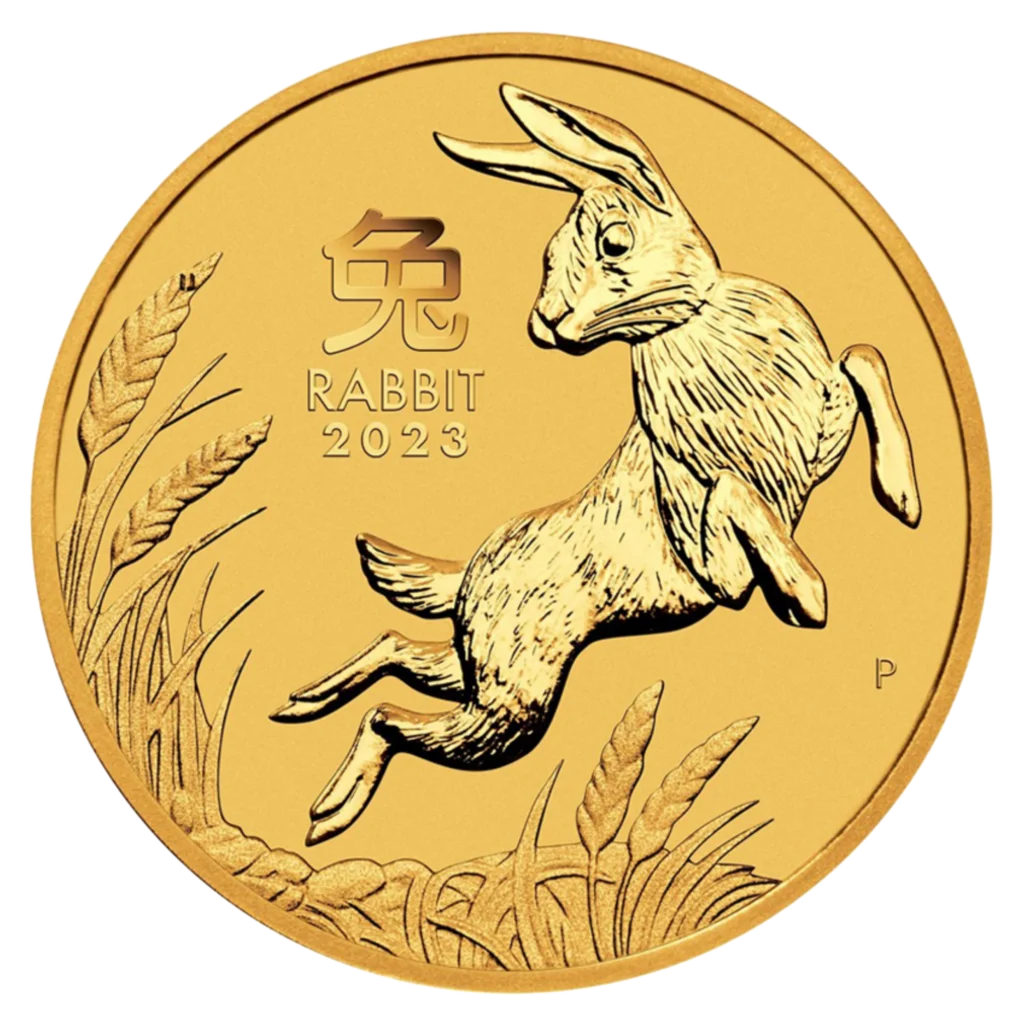Złota moneta Lunar III Rok Królika 2023