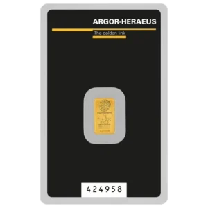 Sztabka złota 1 gram Argor-Heraeus