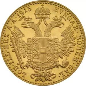 Złota moneta Dukat Austriacki 1915 Nowe Bicie - 3.44 g złota2