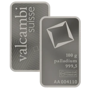 Sztabka palladu Valcambi 100 gramów