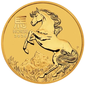 Złota moneta Lunar III Rok Konia 2026
