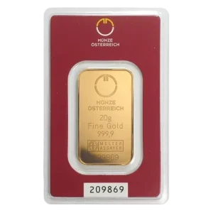 Sztabka złota 20 gram złota