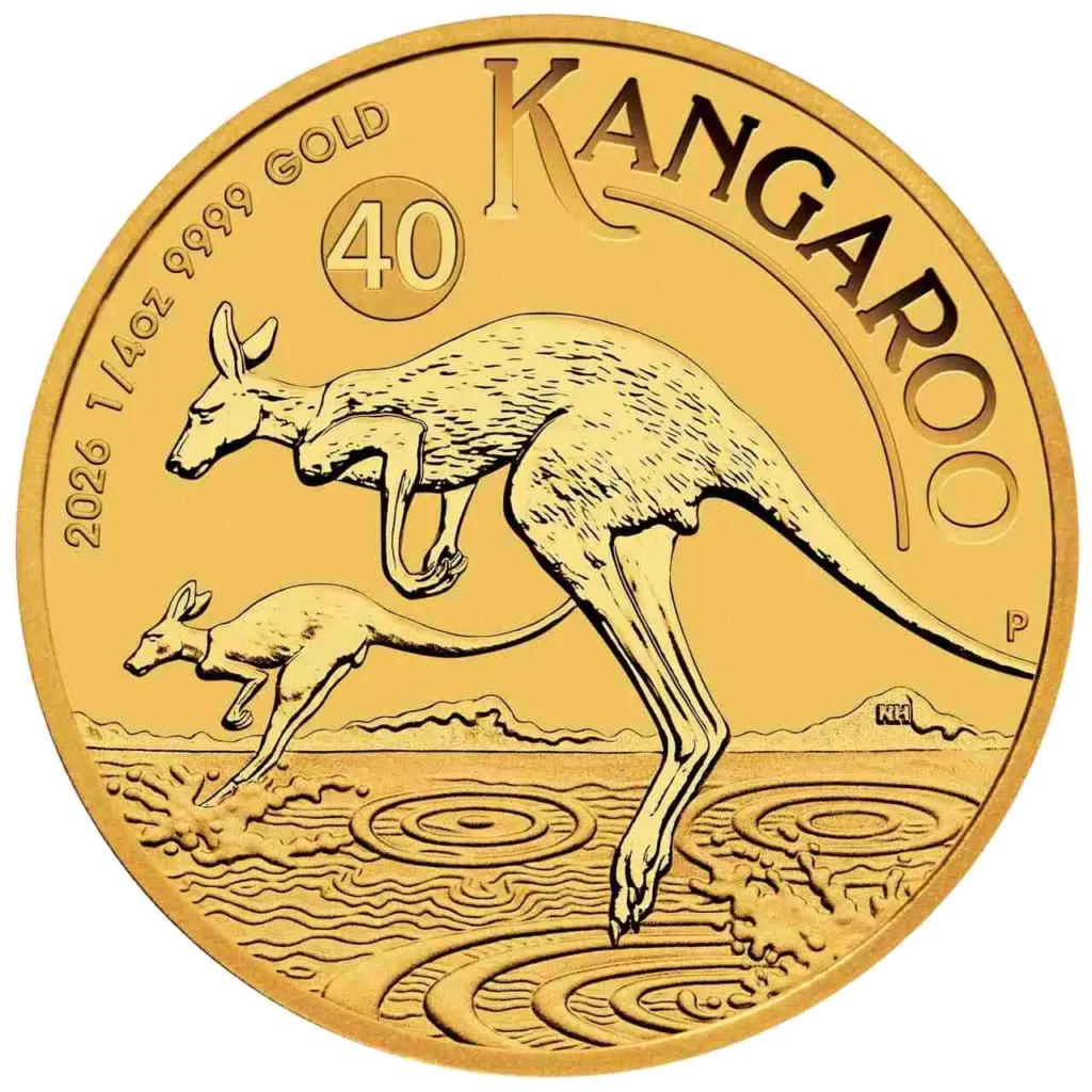 Złota moneta Australijski Kangur 2026 - 1-4 uncji złota