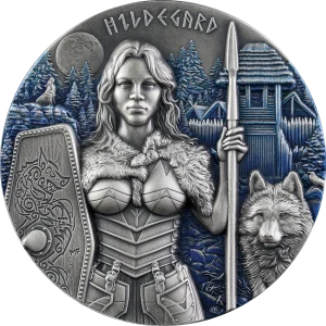 Kolekcja 4 srebrne monety, Valkyries Hildegard, Solveig, Arnhild, Ostara – 4 x 2 uncje srebra