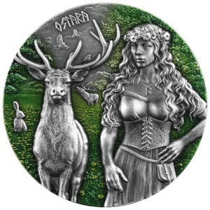 Kolekcja 4 srebrne monety, Valkyries Hildegard, Solveig, Arnhild, Ostara – 4 x 2 uncje srebra