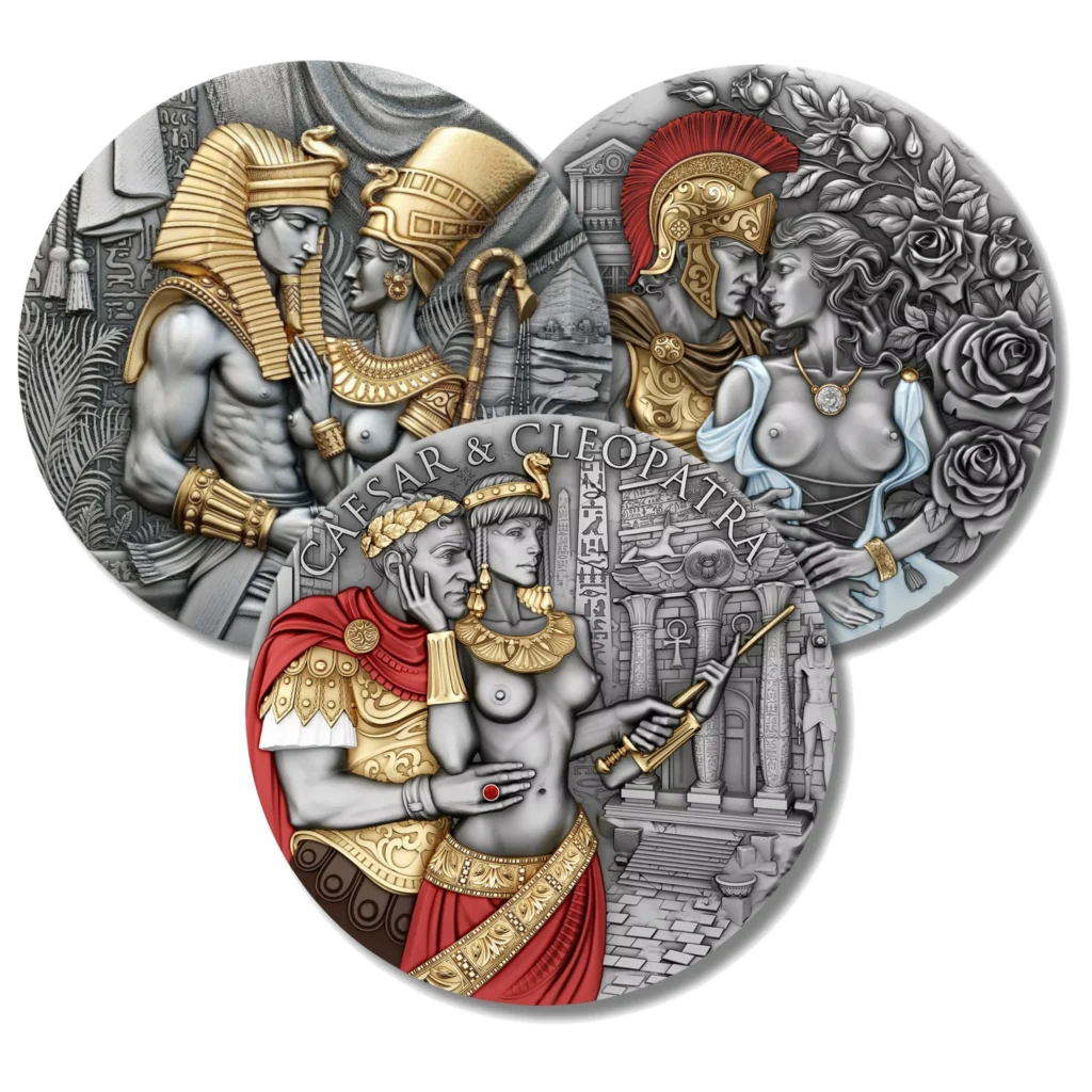 Kolekcja 3 srebrne monety, Potęga miłości T&S coins- 3 x 2 uncje srebra