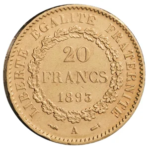 Złota moneta Francuskie 20 Franków Anioł - 5,81 gramów złota