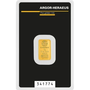 Sztabka złota Argor-Heraeus 2 gramy